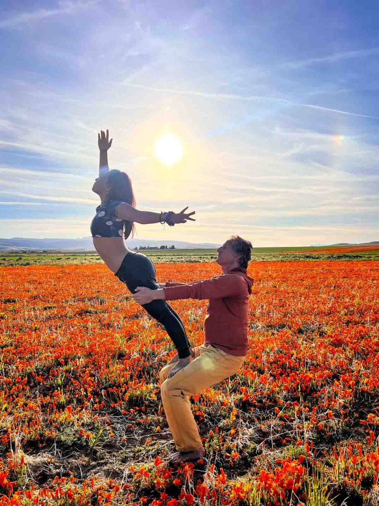 Cat Xu Flower Field acroyoga Stance